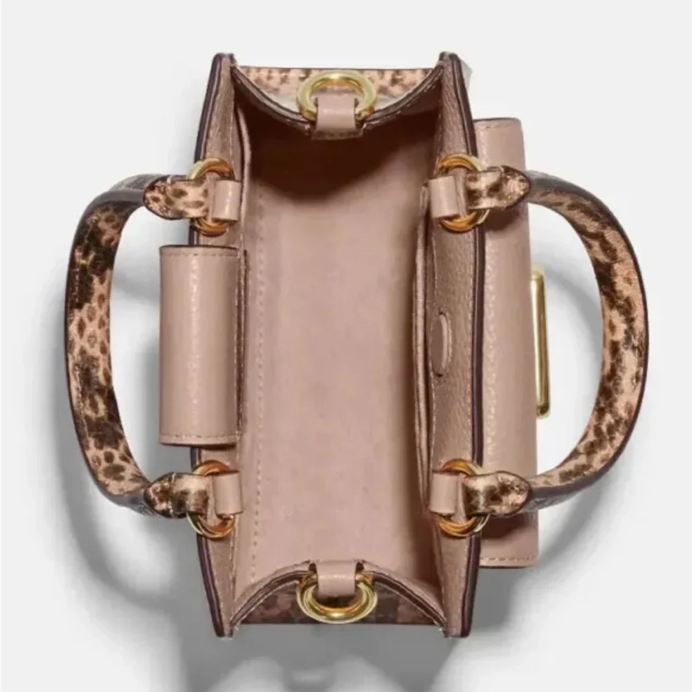 New Coach C6779 Mini Pepper Crossbody Pebble and Embossed Leather Shell Pink - Picture 4 of 6